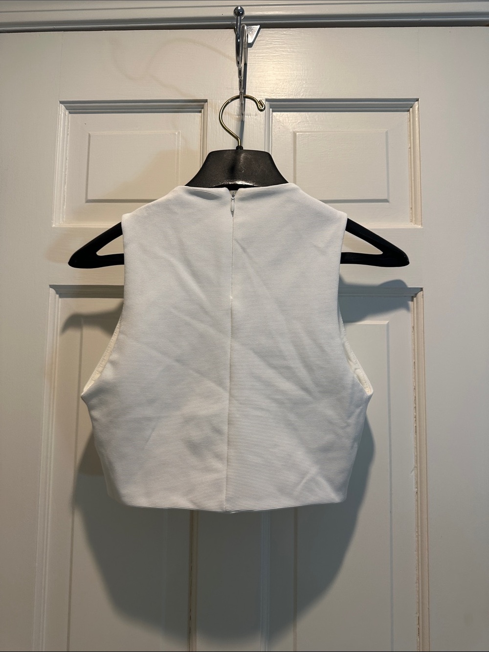 Zara White Sleeveless Cropped Tank Top - Picture 2 of 3